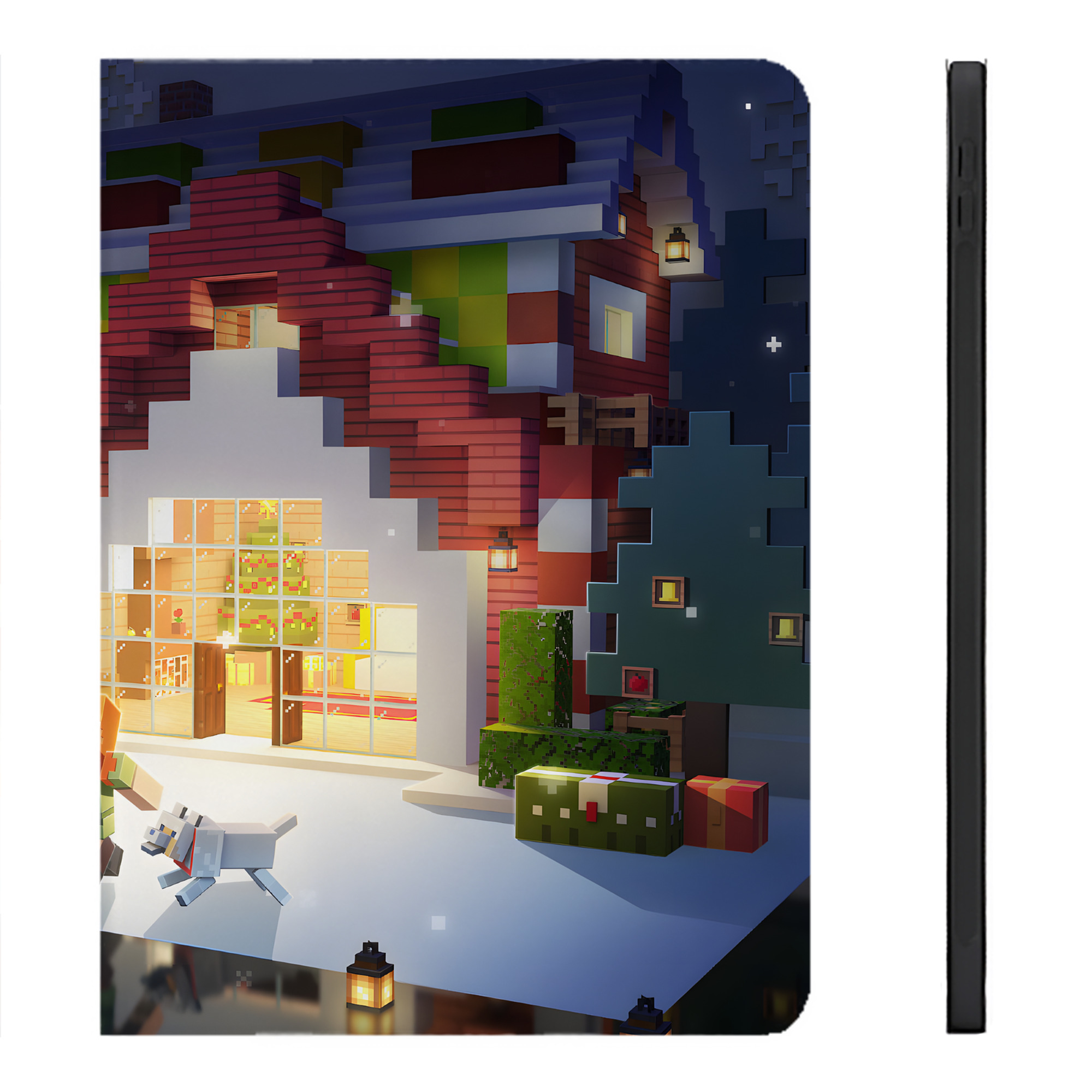 （画像用） マインクラフト ブロックの世界 Minecraft MC Block world IPadケース ペンホルダー付き ブックスタイルデザイン
